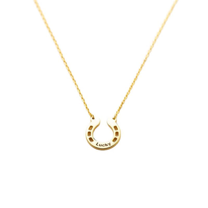 Custom Name Lucky U-Shaped Horseshoe Pendant Necklace - image 6