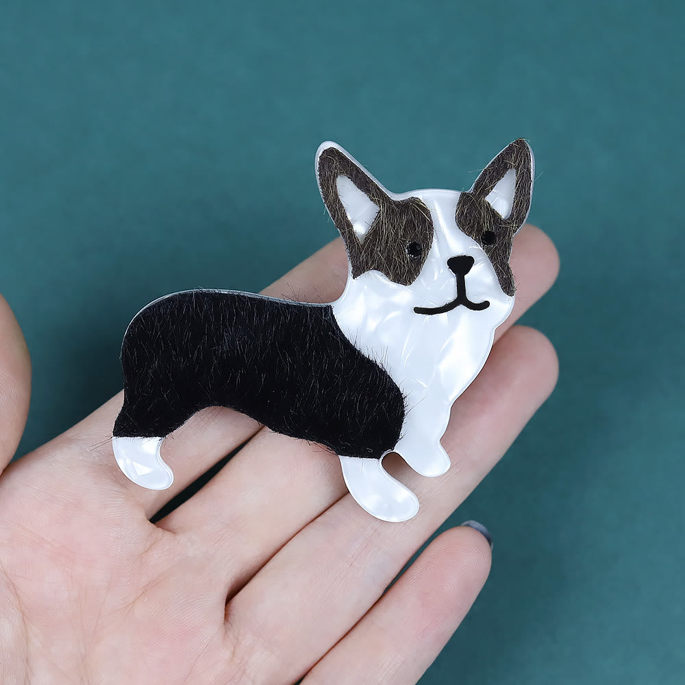 Exquisite Handmade Little Dog Acrylic Brooch - image 1