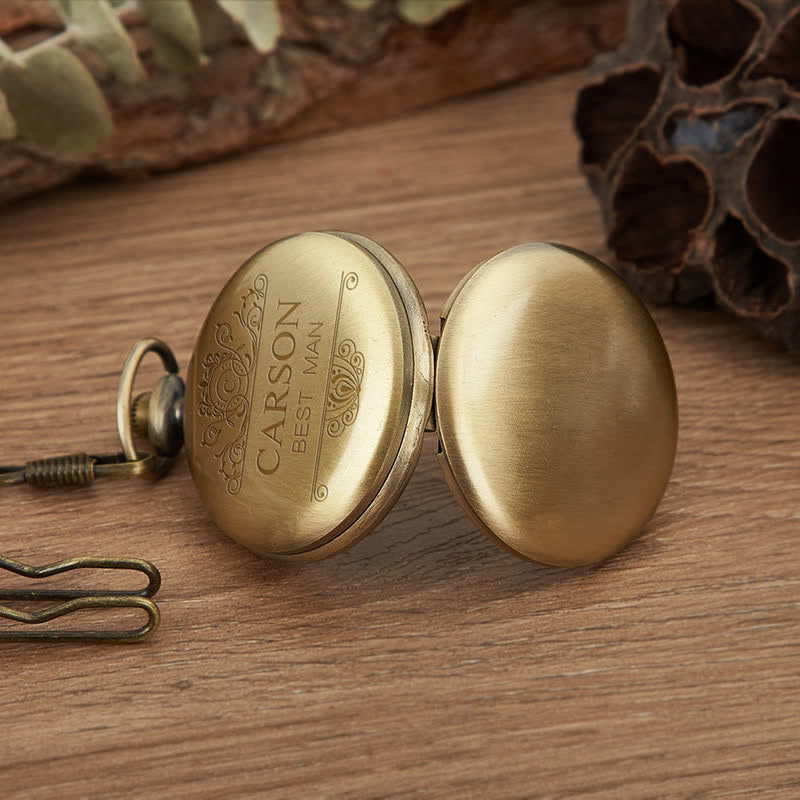 Personalized Engraved Custom Mechanical Pocket Watch - image 4