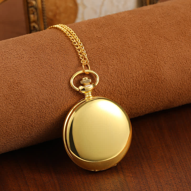 Personalized Engraved Custom Mechanical Pocket Watch - Gold - image 7