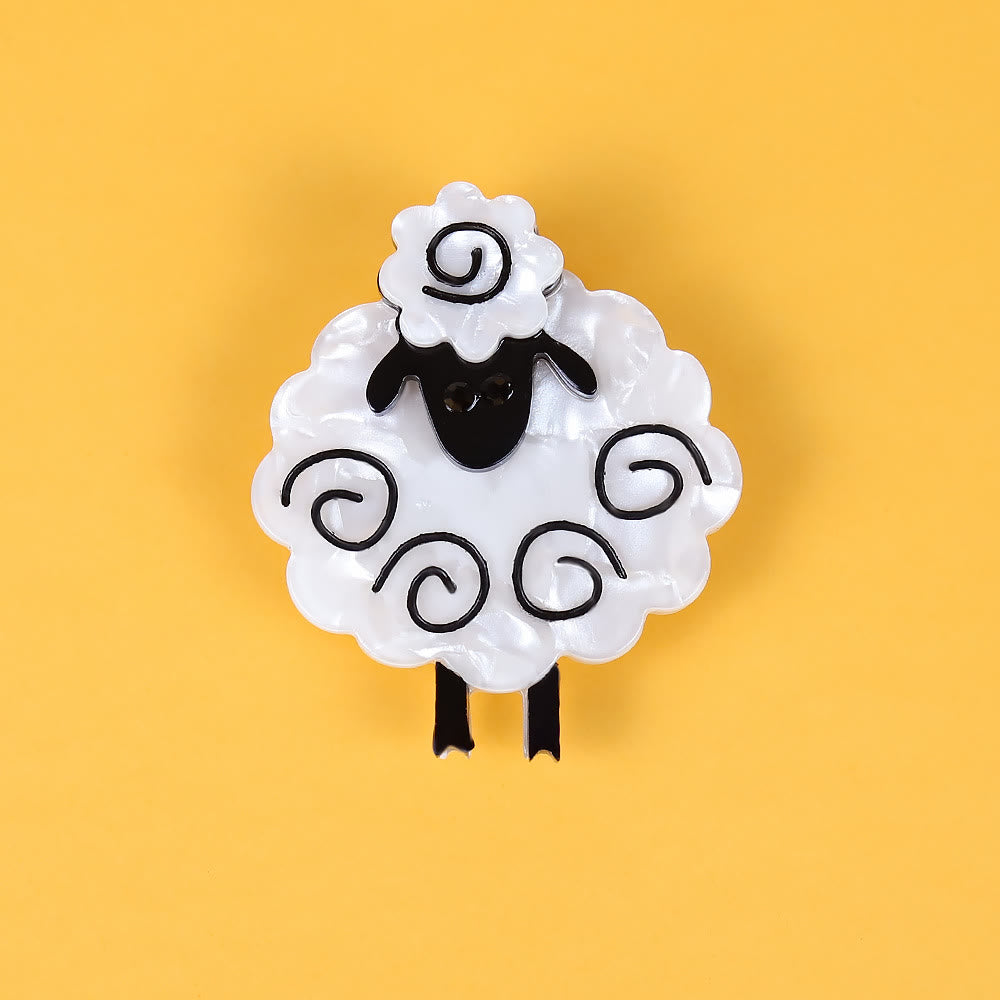 Sheep Handmade Acrylic Brooch Fashion Animal Accessories - White - image 0