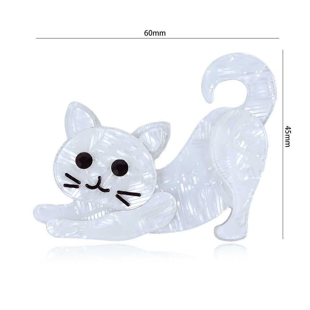Charming Accessory White Cat Handmade Acrylic Brooch - image 4