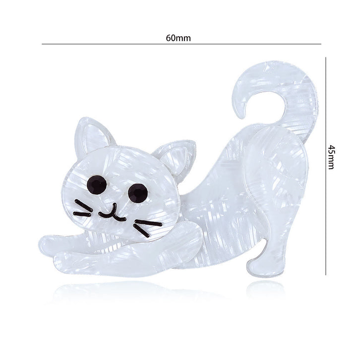 Charming Accessory White Cat Handmade Acrylic Brooch - image 4
