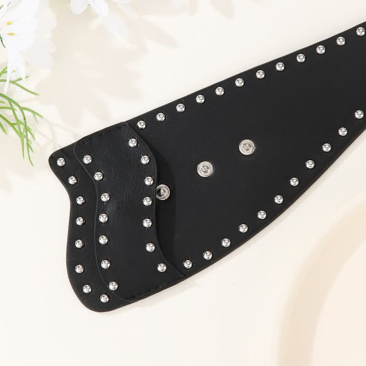 Women's Stylish Rivet Botton Buckle Leather Corset Belt - image 5