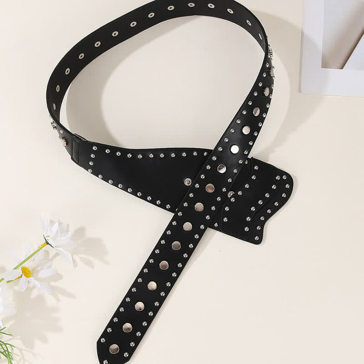 Women's Stylish Rivet Botton Buckle Leather Corset Belt - image 5