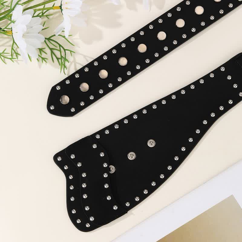 Women's Stylish Rivet Botton Buckle Leather Corset Belt - image 3