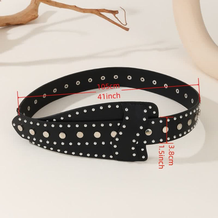 Women's Stylish Rivet Botton Buckle Leather Corset Belt - image 7