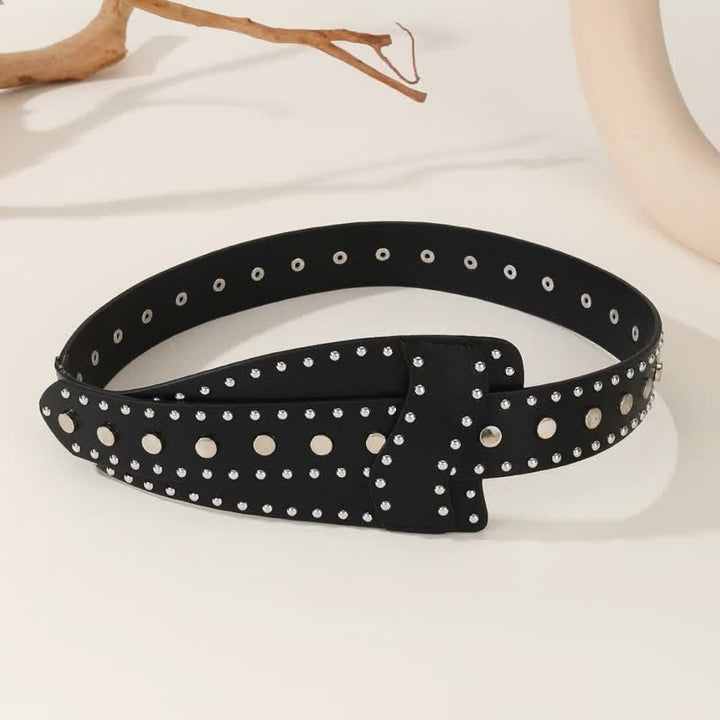 Women's Stylish Rivet Botton Buckle Leather Corset Belt - image 3