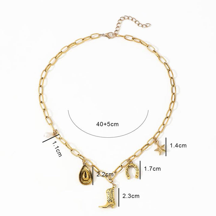 Western Cowboy Themed Women's Metal Necklace - image 4