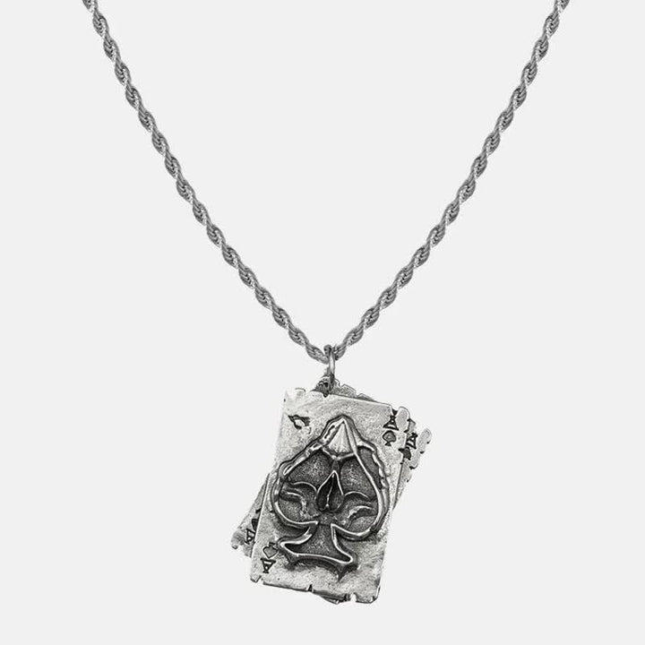 Unisex Hip Hop Style Poker Metal Necklace - image 1