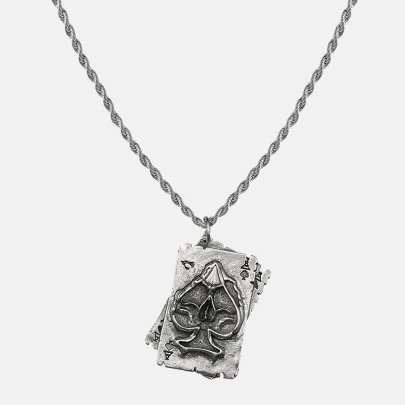 Unisex Hip Hop Style Poker Metal Necklace - image 0