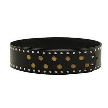 Women's Black&white Fashionable Slim Rivet Belt - image 4