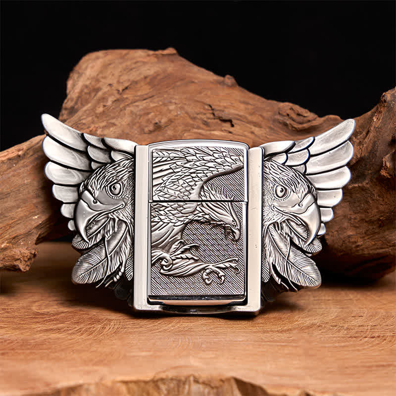 Men's DIY Silver Soaring Eagle Leather Belt With Hidden Lighter  - Soaring Eagle - Without Belt - Not Included Belt - image 1