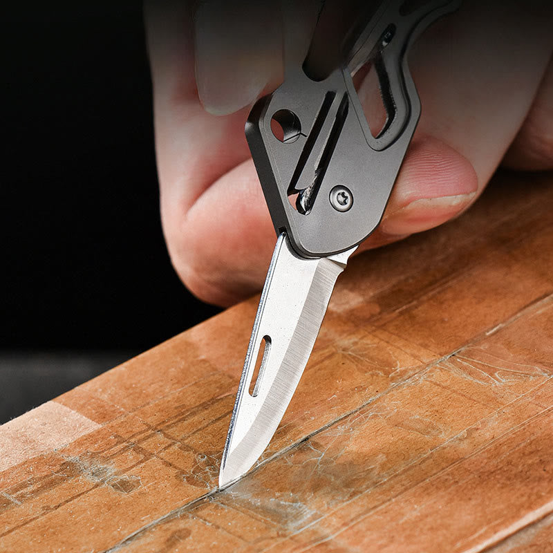 Portable Outdoor EDC-Tool Folding Knife Keychain - image 4