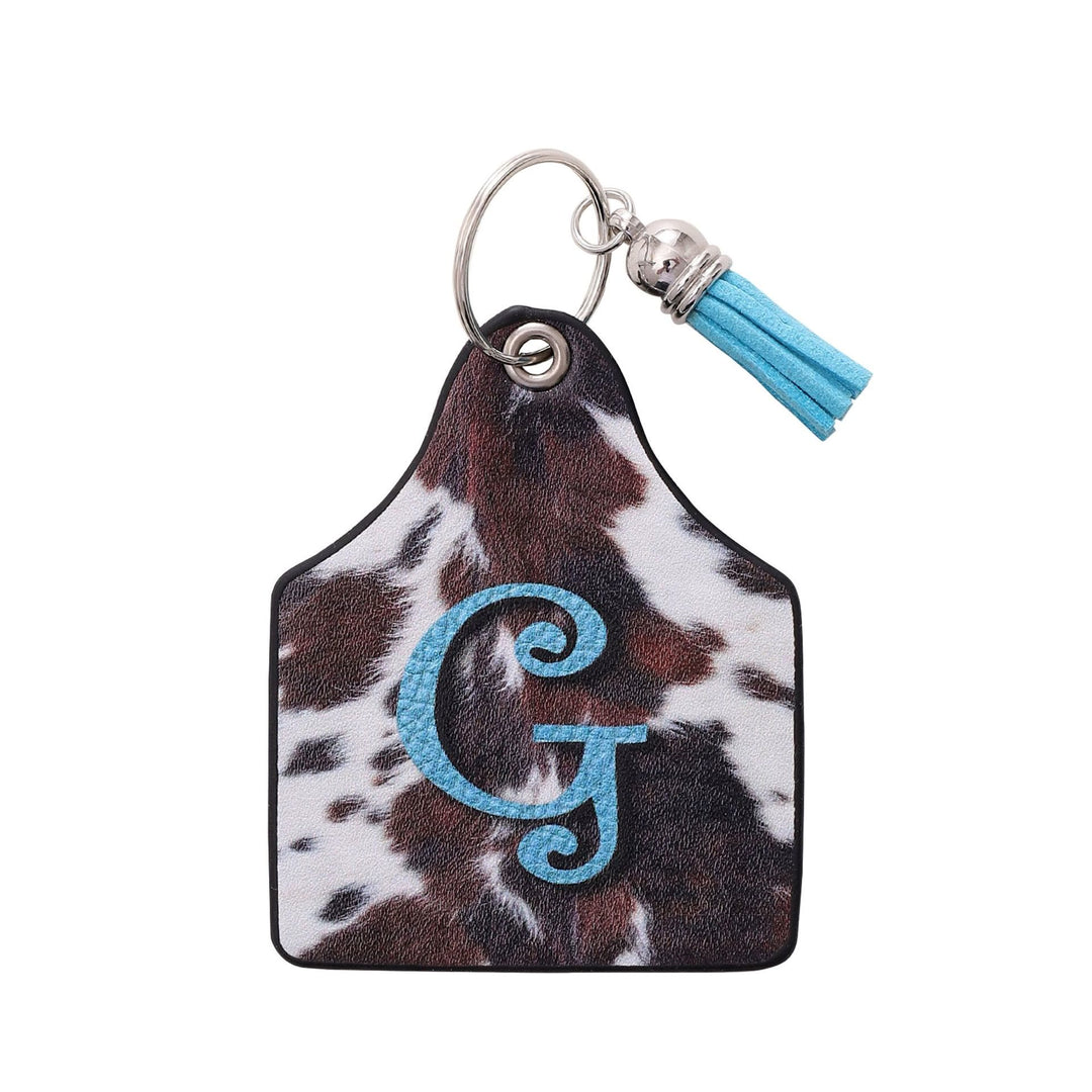 Vintage Western Farm Cow Pattern&Letter Printed Leather Keychain - G - image 9