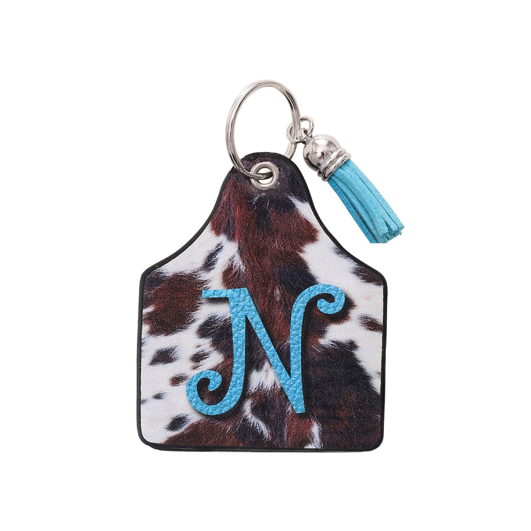 Vintage Western Farm Cow Pattern&Letter Printed Leather Keychain - N - image 14
