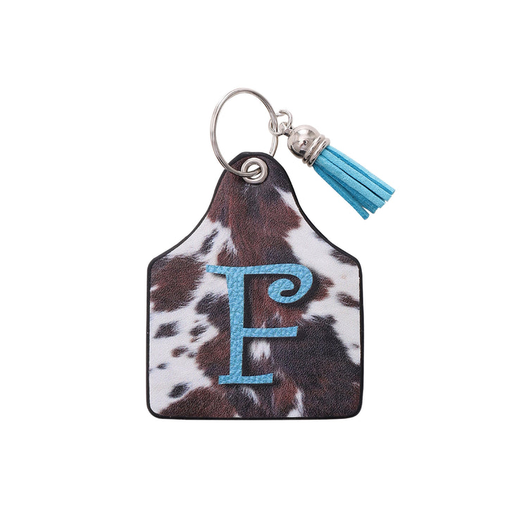 Vintage Western Farm Cow Pattern&Letter Printed Leather Keychain - F - image 8