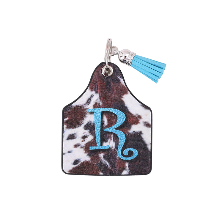 Vintage Western Farm Cow Pattern&Letter Printed Leather Keychain - R - image 15