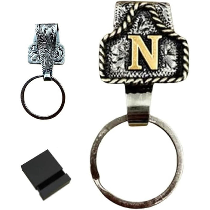 Western Cowboy Style Retro Letter Metal Keychain - image 17