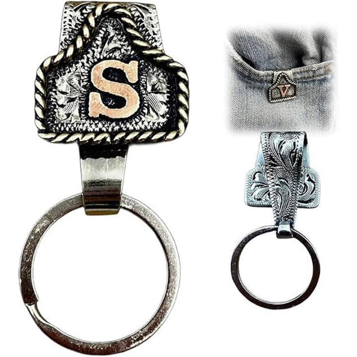 Western Cowboy Style Retro Letter Metal Keychain - image 21