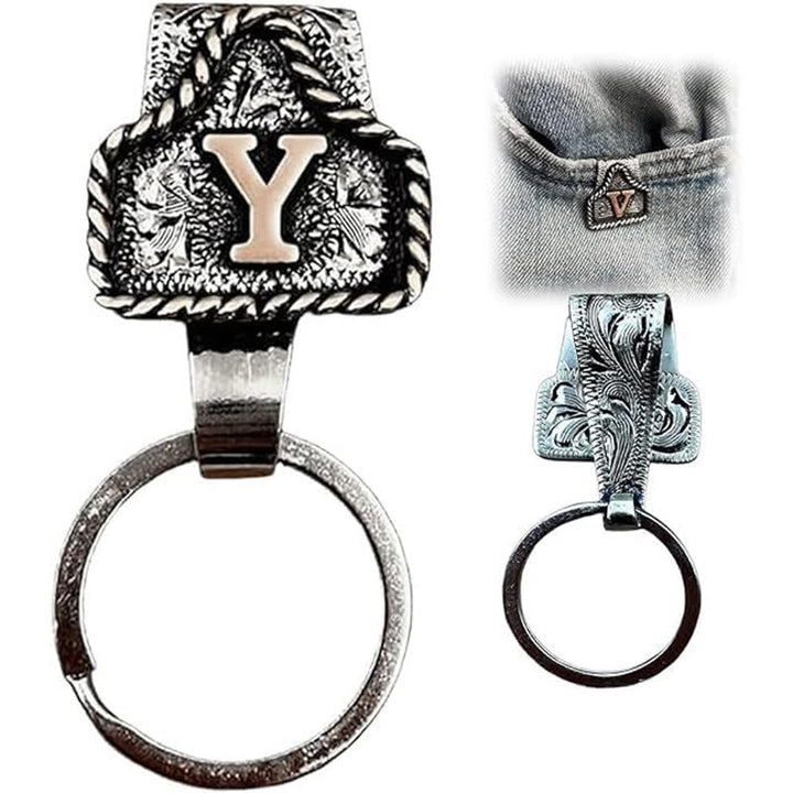Western Cowboy Style Retro Letter Metal Keychain - image 27