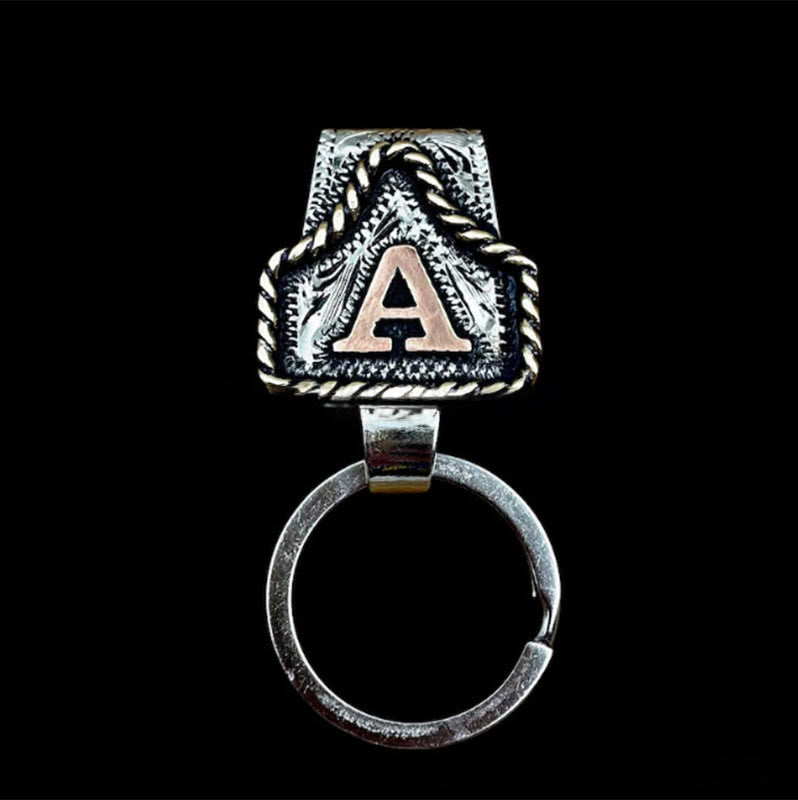 Western Cowboy Style Retro Letter Metal Keychain - image 0