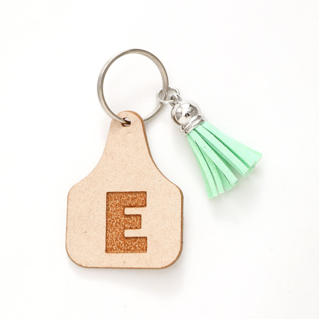 Farm Minimalist Style Letter Green Tassel Keychain - E - image 7