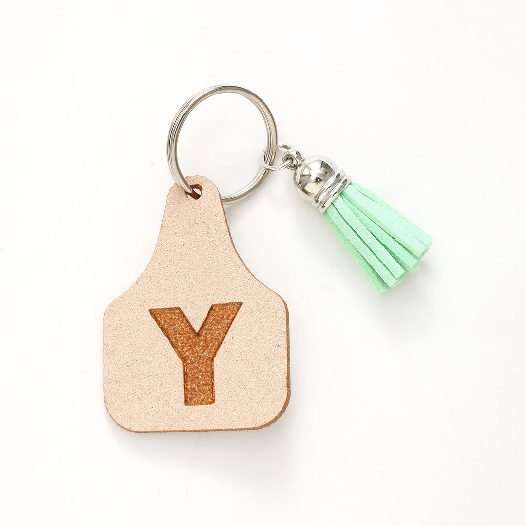 Farm Minimalist Style Letter Green Tassel Keychain - Y - image 27