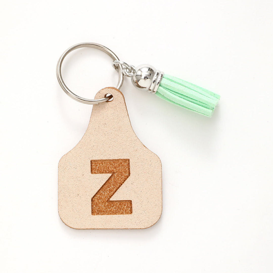Farm Minimalist Style Letter Green Tassel Keychain - Z - image 27