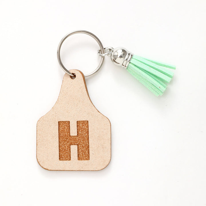 Farm Minimalist Style Letter Green Tassel Keychain - H - image 10