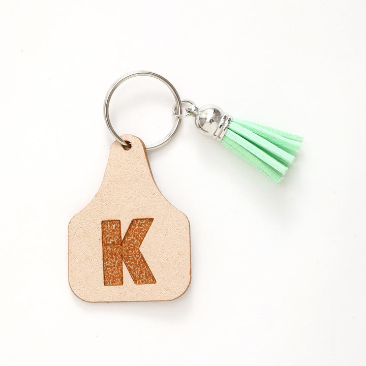 Farm Minimalist Style Letter Green Tassel Keychain - K - image 13