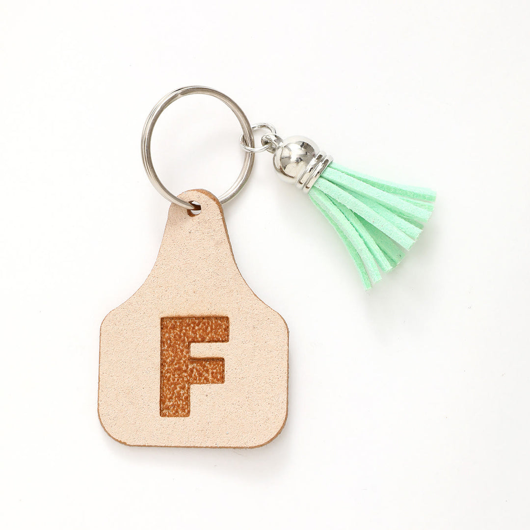 Farm Minimalist Style Letter Green Tassel Keychain - F - image 8