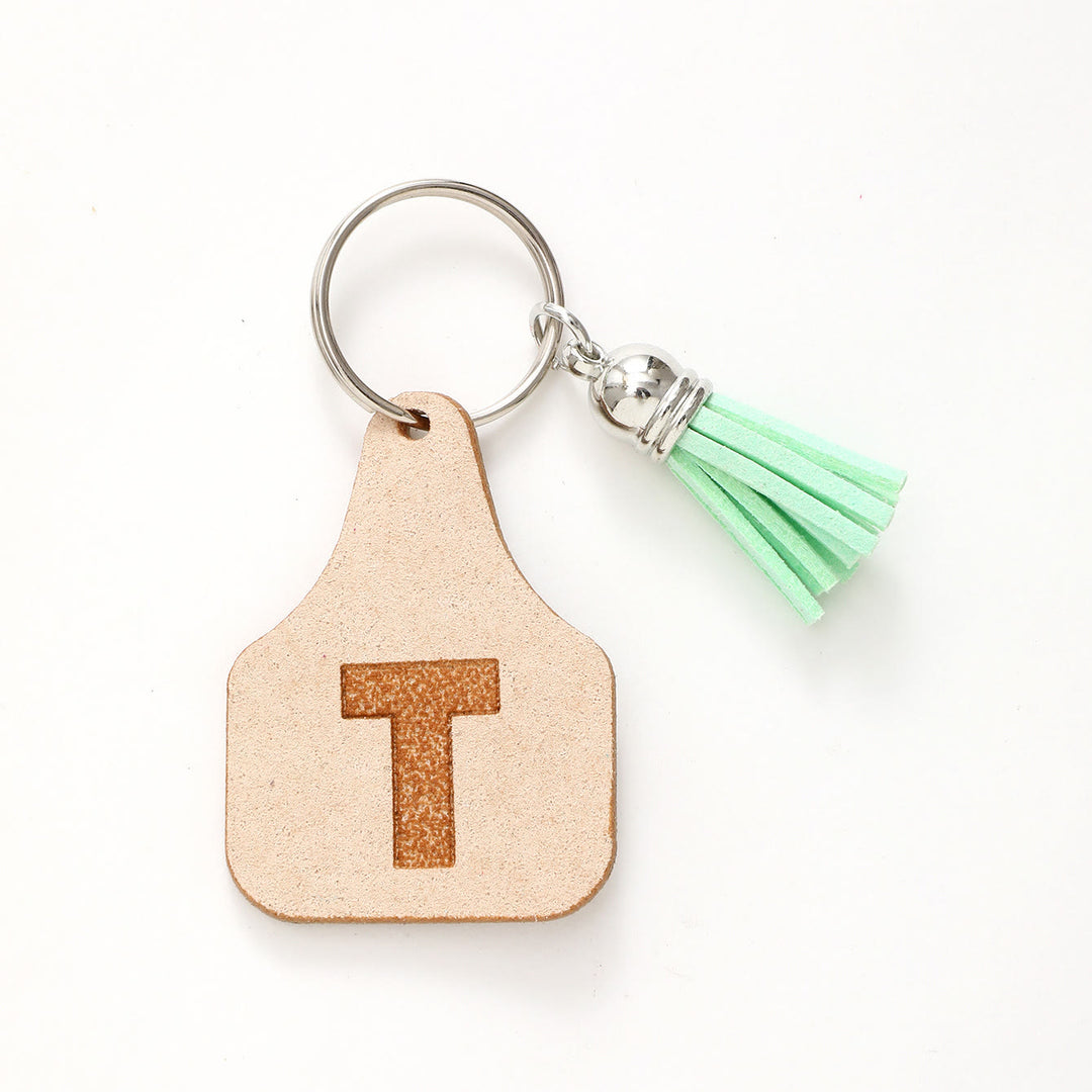 Farm Minimalist Style Letter Green Tassel Keychain - T - image 21
