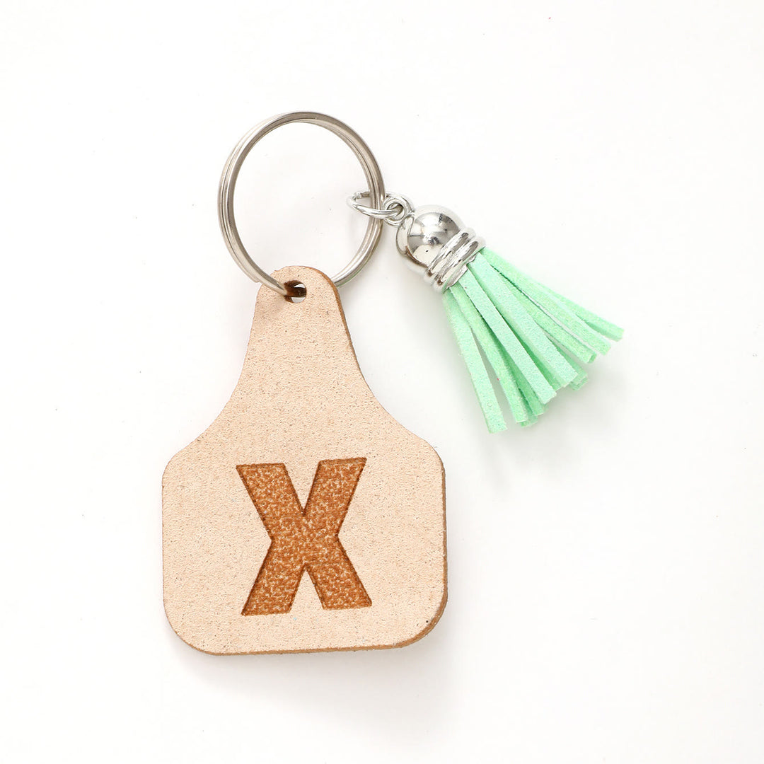 Farm Minimalist Style Letter Green Tassel Keychain - X - image 26