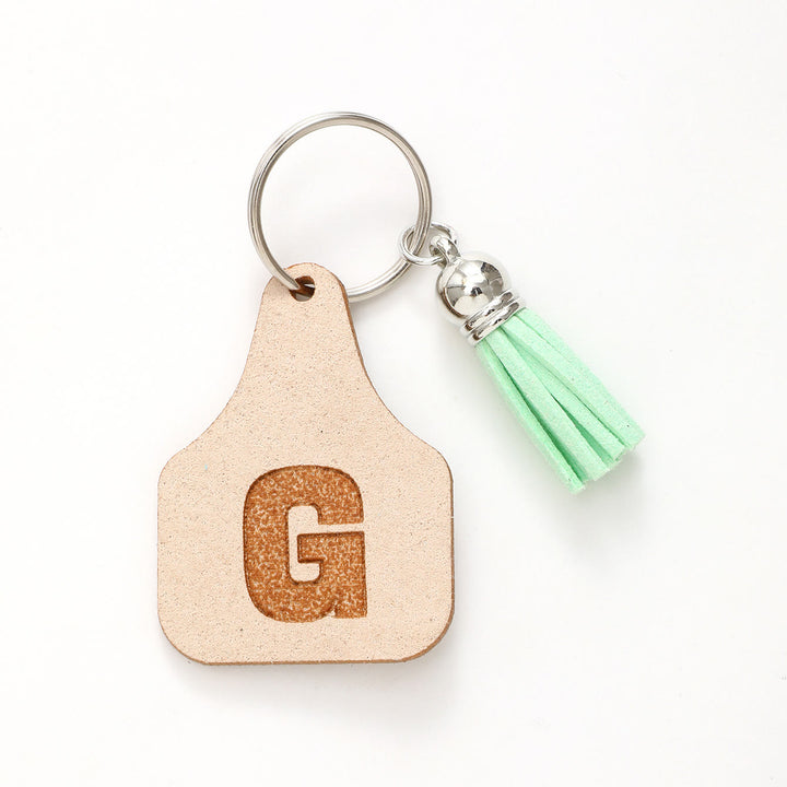 Farm Minimalist Style Letter Green Tassel Keychain - G - image 9