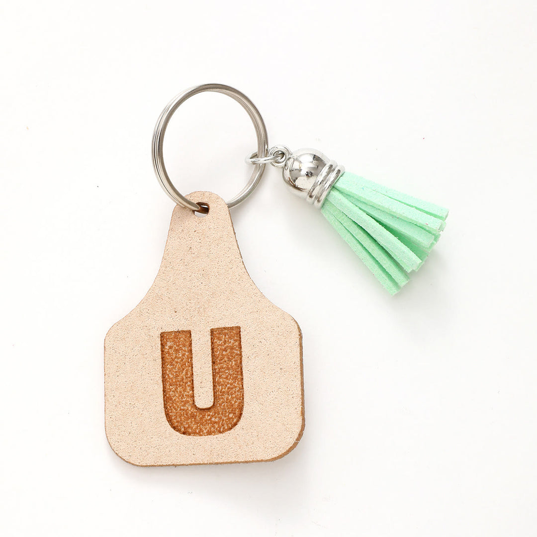 Farm Minimalist Style Letter Green Tassel Keychain - U - image 22