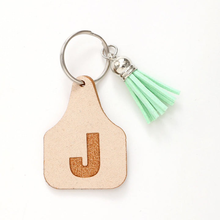 Farm Minimalist Style Letter Green Tassel Keychain - J - image 12