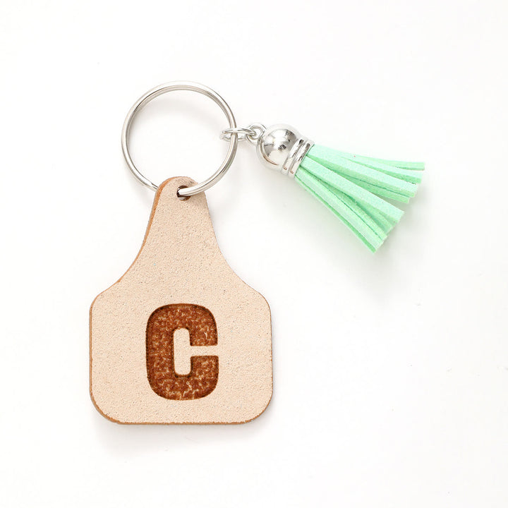 Farm Minimalist Style Letter Green Tassel Keychain - C - image 4