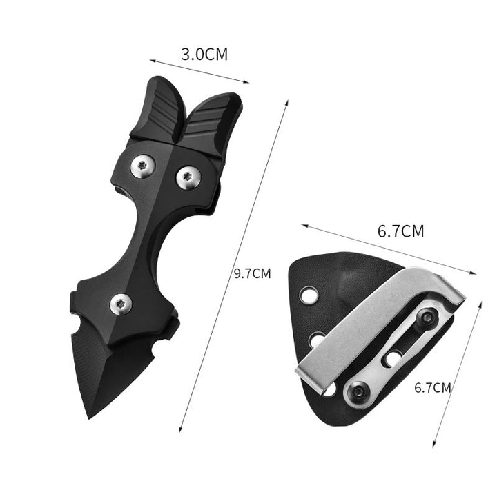Titanium Alloy Multifunctional Portable Self-defense EDC-Tool Knife - Black（with scabbard） - image 7