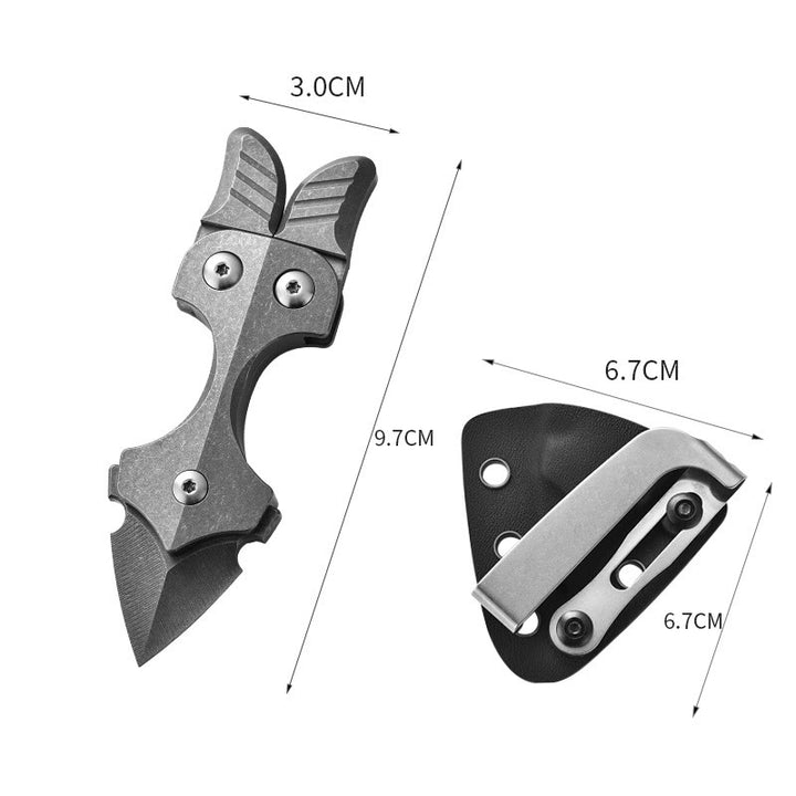 Titanium Alloy Multifunctional Portable Self-defense EDC-Tool Knife - Stone Wash（with scabbard） - image 9