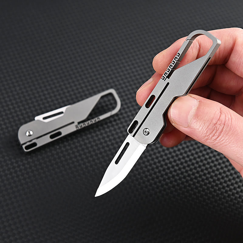 Multi Functional Titanium Alloy EDC-Tool Keychain Folding Knife - image 1