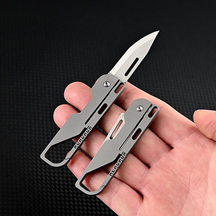 Multi Functional Titanium Alloy EDC-Tool Keychain Folding Knife - image 4
