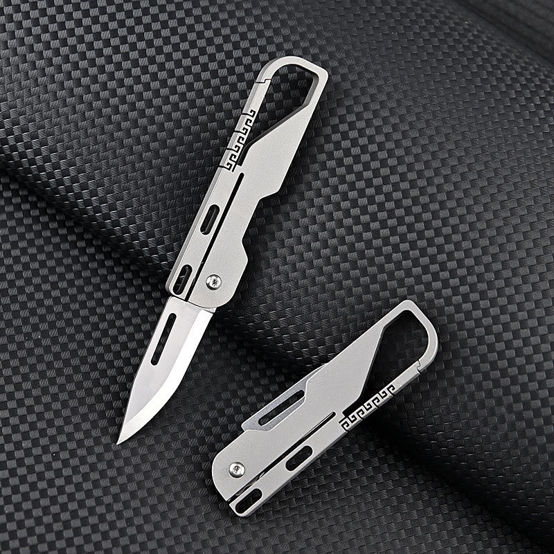 Multi Functional Titanium Alloy EDC-Tool Keychain Folding Knife - image 1