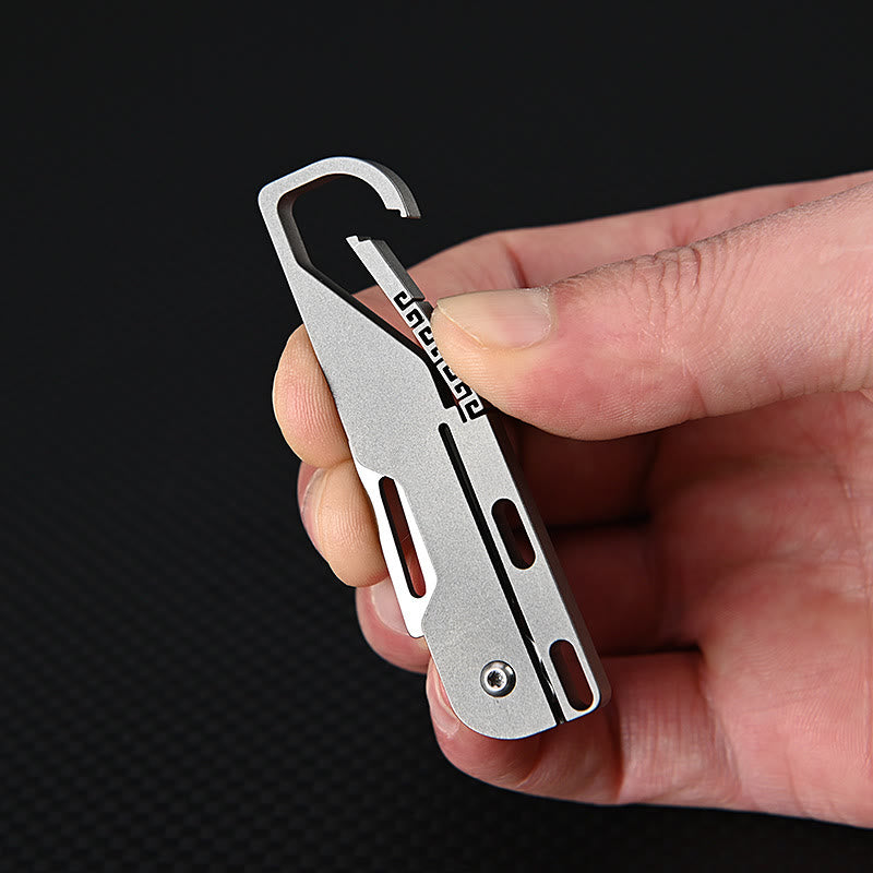 Multi Functional Titanium Alloy EDC-Tool Keychain Folding Knife - image 3