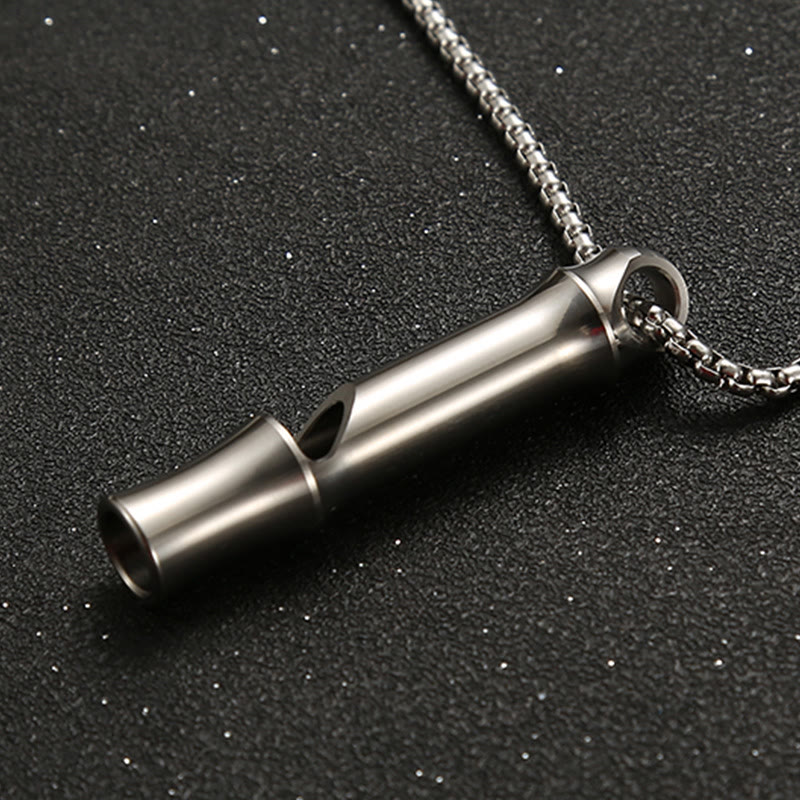 Outdoor Titanium Alloy EDC-Tool Single Tube High Decibel Whistle - Connecting circles - image 5
