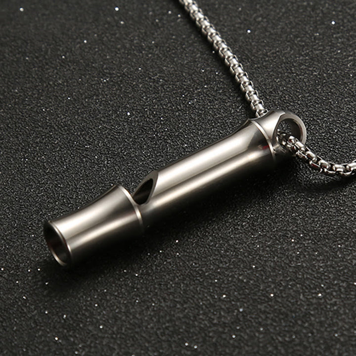Outdoor Titanium Alloy EDC-Tool Single Tube High Decibel Whistle - Connecting circles - image 5