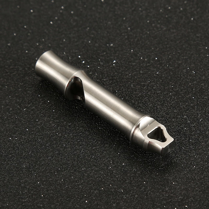 Outdoor Titanium Alloy EDC-Tool Single Tube High Decibel Whistle - Triangular hole - image 3
