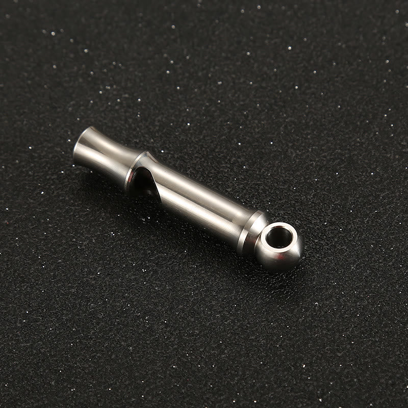 Outdoor Titanium Alloy EDC-Tool Single Tube High Decibel Whistle - Round hole - image 6