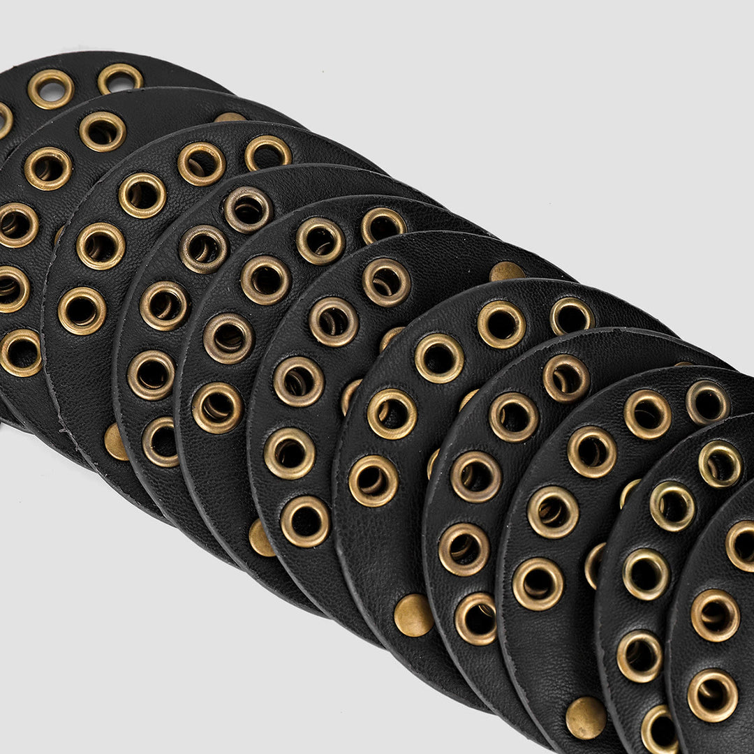 Retro Western Style Exaggerated Circular Hollow Women's Leather Belt - image 3