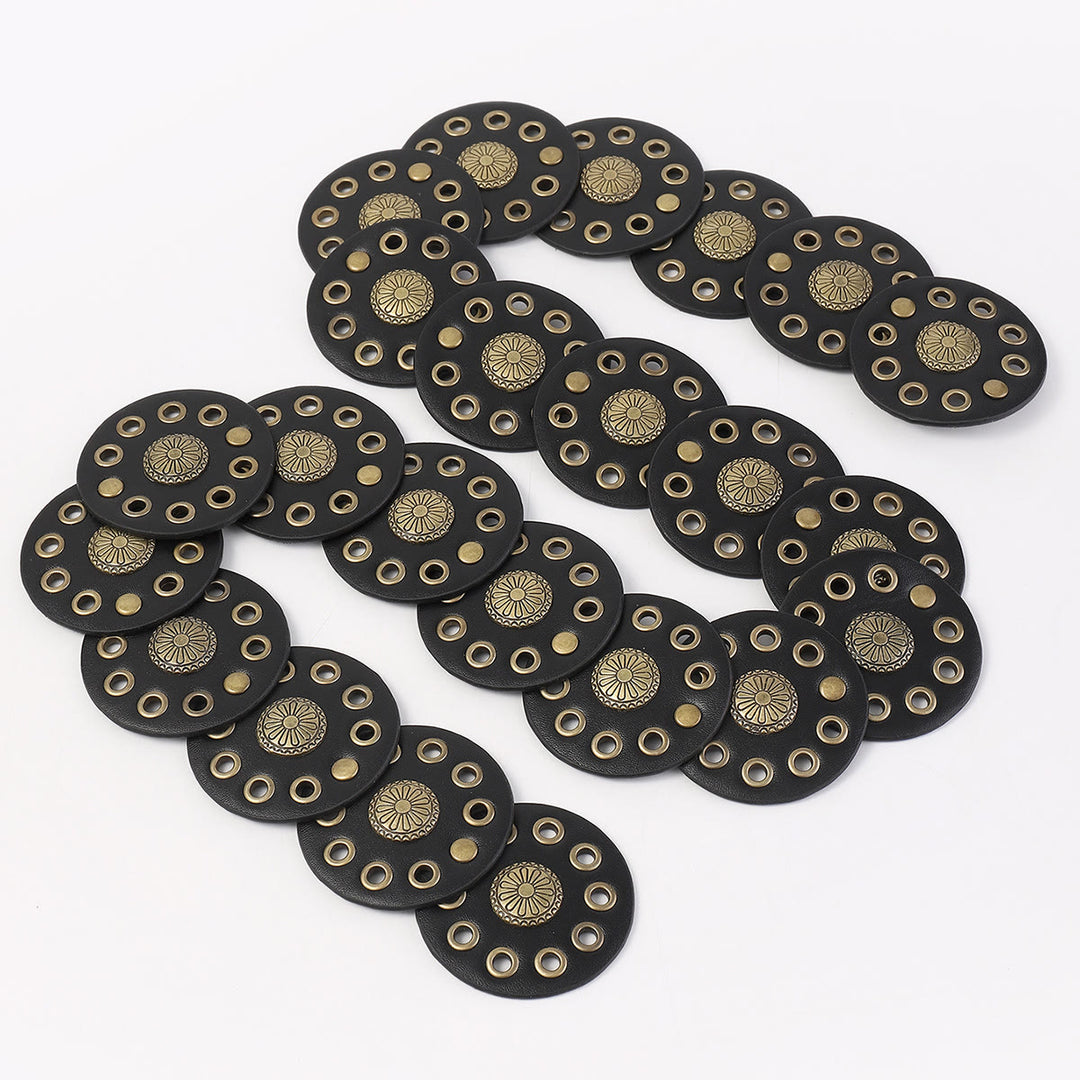 Black Circular Retro Hollow Women's Leather Belt - image 3